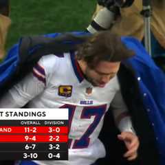 Josh Allen vomits on sideline during Bills’ epic comeback against Patriots