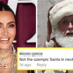 People Are Hilariously Dragging Kim Kardashian’s Beige “Ozempic Santa” For Skims, And This Pretty..
