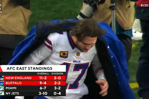 Josh Allen vomits on sideline during Bills’ epic comeback against Patriots