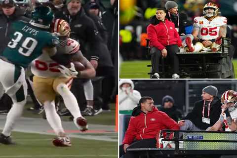 George Kittle carted off field with Achilles injury in major 49ers playoff blow