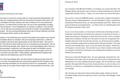 Eight years after the Letter, Rangers are doing it all again