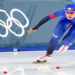 Italian speed skater sets Olympic record on birthday and celebrates with son in adorable moment
