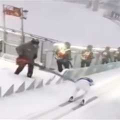 US ski jumper Ben Loomis narrowly avoids leaf blower disaster at Olympics