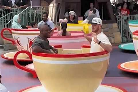 Sam Darnold, Kenneth Walker III Ride Tea Cups At Disney After Super Bowl Win