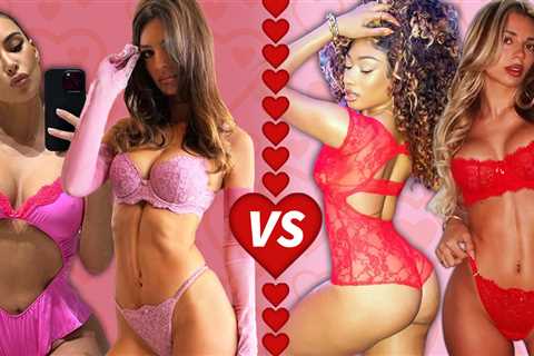 PINK VS. RED: Ladies in Lacy-Hot Lingerie Who'd You Rather?!
