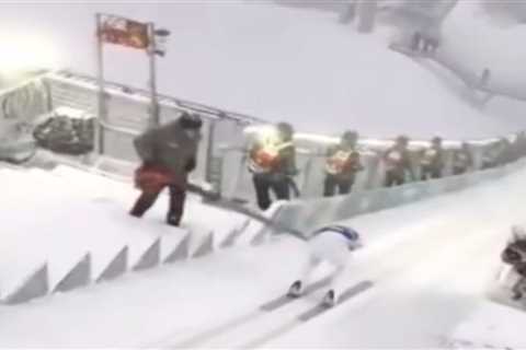 US ski jumper Ben Loomis narrowly avoids leaf blower disaster at Olympics