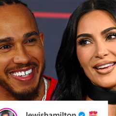 Lewis Hamilton Puts Heart Eyes Under Kim Kardashian's Post