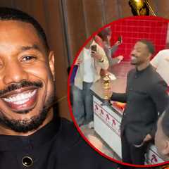 Michael B. Jordan Celebrates Oscar Win At In-N-Out, Fans Go Wild