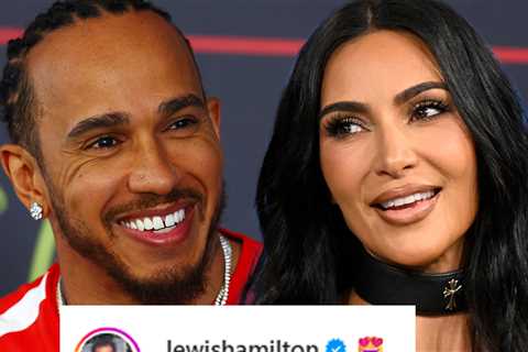 Lewis Hamilton Puts Heart Eyes Under Kim Kardashian's Post