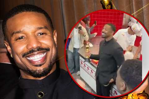 Michael B. Jordan Celebrates Oscar Win At In-N-Out, Fans Go Wild