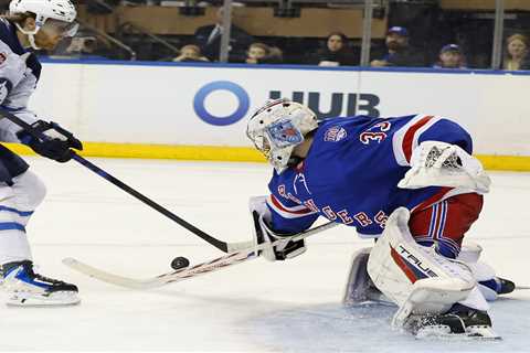 Goalie Dylan Garand impresses in NHL debut but Rangers fall to Jets in shootout