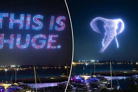 Incredible elephant-themed drone show lights up San Diego skyline after Padres’ Opening Day