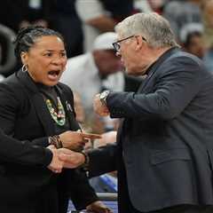 Geno Auriemma and Dawn Staley get into fiery confrontation at end of tense Final Four matchup