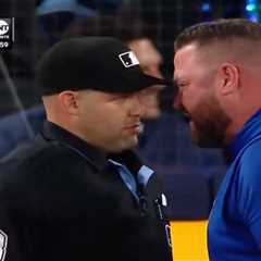 Blue Jays’ John Schneider gets right in umpire’s face in wild ejection scene