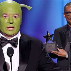 Mike Myers Crashes Eddie Murphy's AFI Ceremony Dressed As Shrek