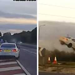 Driver Goes Airborne, Flips Car in High-Speed Police Pursuit, Watch Wild Video