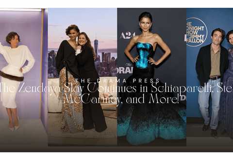 Zendaya’s The Drama Slay Continues in Blue Schiaparelli Gown, Zimmermann Corset Dress for Fallon..