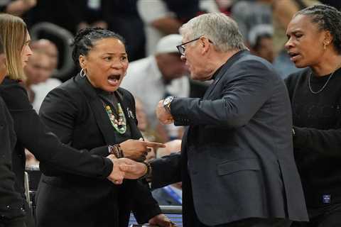 Geno Auriemma and Dawn Staley get into fiery confrontation at end of tense Final Four matchup