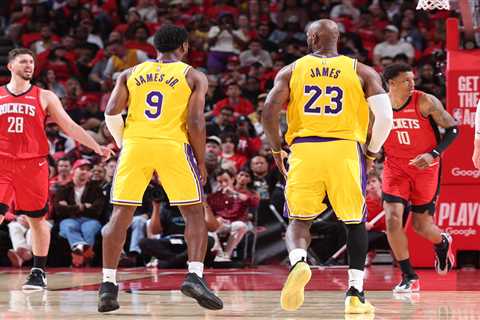 Watch: LeBron James throws alley-oop reverse layup to Bronny for first father-to-son assist in NBA..