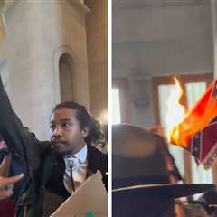 TN State Rep. Justin Jones Burns Confederate Flag to Protest Redistricting