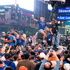 6 hauled off in cuffs as Knicks diehards celebrate outside NYC’s Madison Square Garden after..