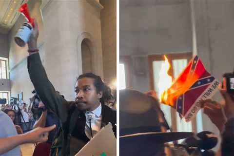 TN State Rep. Justin Jones Burns Confederate Flag to Protest Redistricting