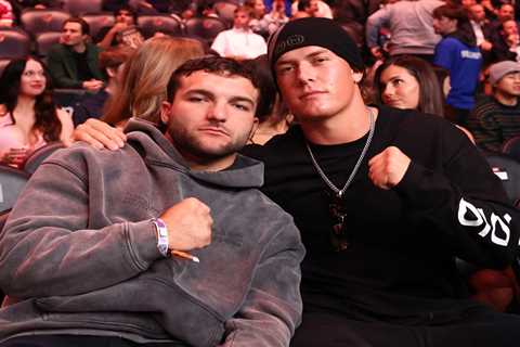 Giants stars Jaxson Dart, Cam Skattebo headbutt at UFC 328 in Newark