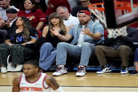 Travis Kelce, Taylor Swift take in Knicks-Cavaliers Game 3 courtside in Cleveland