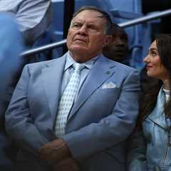 Bill Belichick takes in Stanley Cup Game 1 with NHL commissioner Gary Bettman