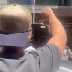 Swarm of raucous Knicks fans fill street to jeer Spurs, Wemby outside team hotel: ‘Get ready to go..