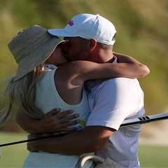 Wyndham Clark kisses girlfriend Emily Tanner to celebrate US Open win in joyous moment