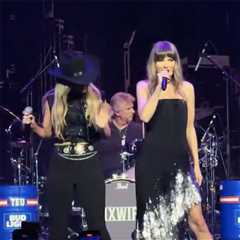 Taylor Swift performs ‘Love Story’ at Tight End U party days before wedding