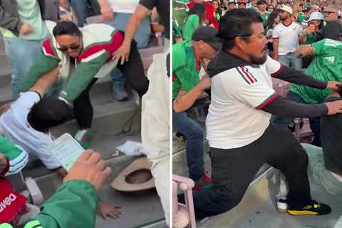 Mexico-Australia friendly spoiled by wild fan brawl at Rose Bowl