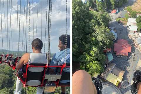 Terrified People Get Stuck Over 200 Feet in Air on Six Flags Ride, On Video