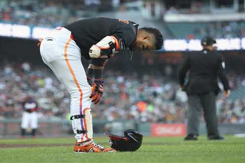 Luis Arraez out of SF Giants’ lineup game after fouling ball off his foot