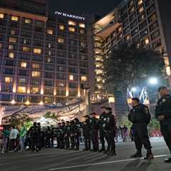 Mexico fans play music, launch fireworks outside of England’s hotel before World Cup clash