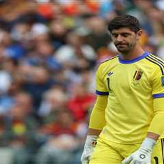 Thibaut Courtois’ wife Mishel stuns in USA-colored bikini before Belgium World Cup game