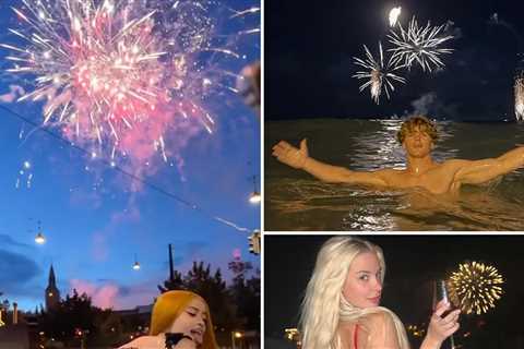 Famous Faces Under Fireworks