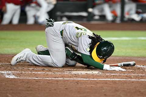 A’s infielder Joshua Kuroda-Grauer gets surgery for ruptured testicle after brutal foul tip