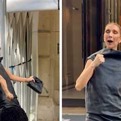 Celine Dion Sings Along With Fans in Street Outside Paris Hotel