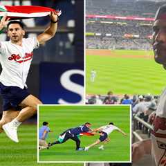 Palestinian flag-waving loon identified after charging onto field at Yankee Stadium on 9/11..