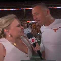 Texas’ Steve Sarkisian abruptly ends ESPN postgame interview: ‘Texas fight’