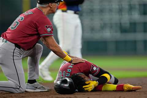 Geraldo Perdomo leaves Diamondbacks game after getting drilled by line drive in scary scene