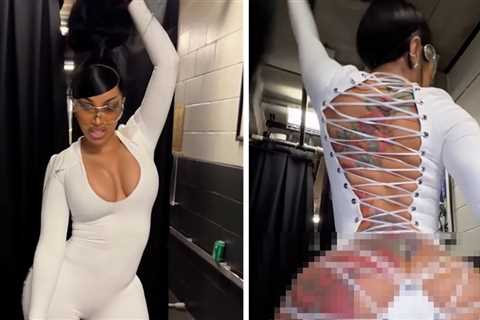 Cardi B Rocks Daring Cutout Catsuit for Don Toliver Surprise Performance