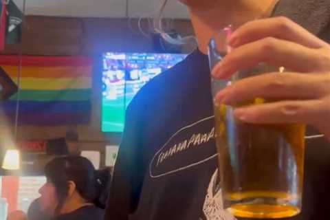 Moment unhinged bartender throws customers out for wearing ‘pro-women’ sports clothes