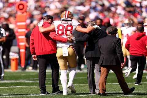 Another 49ers skill position player carted off with knee injury against Rams