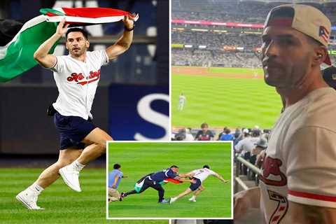 Palestinian flag-waving loon identified after charging onto field at Yankee Stadium on 9/11..