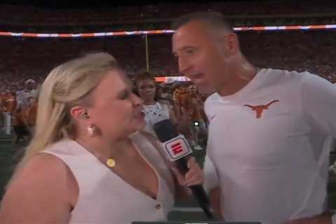 Texas’ Steve Sarkisian abruptly ends ESPN postgame interview: ‘Texas fight’